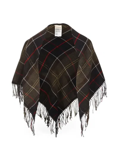 Barbour Kirklees Tartan Triangular Scarf In Brown