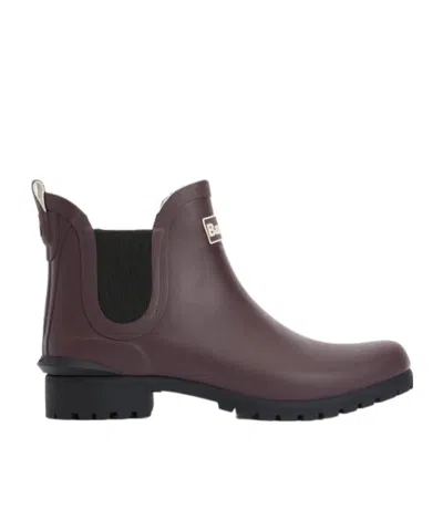 Barbour Kirkton Ankle Wellingtons In Burgundy