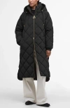 Barbour Kirkton Longline Puffer Coat In Black