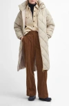 Barbour Kirkton Longline Puffer Coat In Oatmeal/ancient