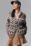 Barbour Klara Knitted Zip Cardigan Sweater In Brown