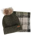 BARBOUR KNITTED BEANIE AND SCARF SET