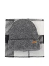 Barbour Knitted Beanie-scarf Set In Gray