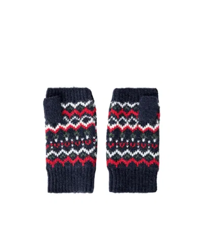 Barbour Knitted Fingerless Gloves In Blue