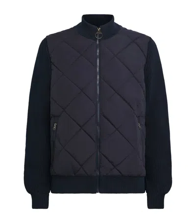 Barbour Knitted Quilted Newland Jacket In Blue