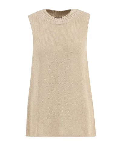 Barbour Knitted Sweater Vest In Nude