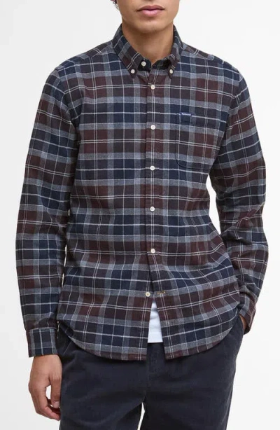 BARBOUR BARBOUR KYELOCH TAILORED FIT PLAID COTTON FLANNEL BUTTON-DOWN SHIRT