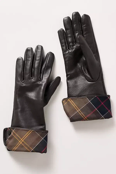 Barbour Lady Jane Leather Gloves In Brown