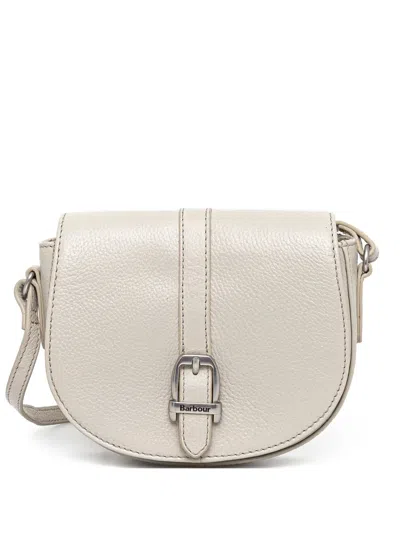 Barbour Laire Buckle-fastening Leather Crossbody Bag In White
