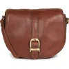 Barbour Laire Womens Leather Saddle Bag In Brown