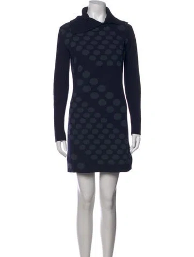 Pre-owned Barbour Lambswool Mini Dress In Blue