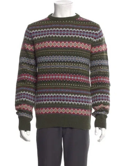 Pre-owned Barbour Lambswool Striped Pullover In Blue