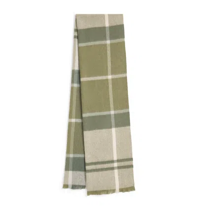 Barbour Lambswool Tartan Rosefield Scarf In Green