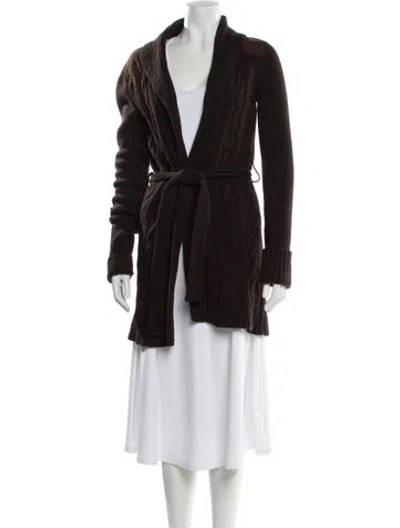 Pre-owned Barbour Lambswool V-neck Sweater In Brown