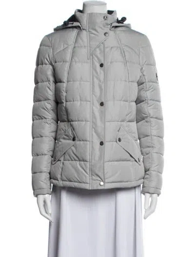 Pre-owned Barbour Landry Short Quilt Down Jacket In Grey