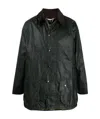 Barbour Badale Waxed-cotton Corduroy-collar Jacket In Black