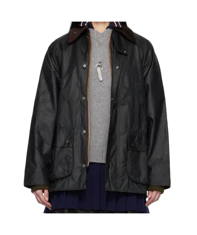 Barbour Lapel Long Sleeve Casual Jacket In Black
