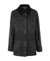 Barbour Collared Button-up Corduroy Jacket In Black