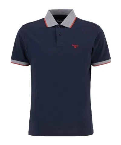 Barbour Lapel Short Sleeve Polo Shirt In Blue