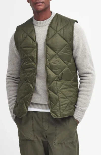 Barbour Large Box Quilted Liner Vest In Fern