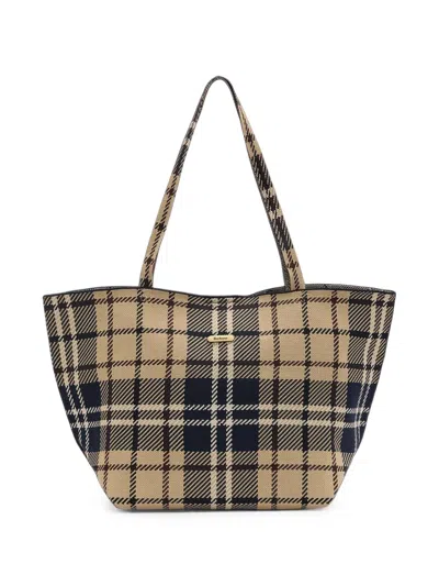 Barbour Large Layla Tartan Tote Bag In Brown
