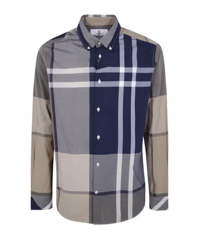 Barbour Large Tartan Check Button-down Shirt In Blue