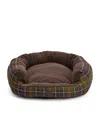 Barbour Large Tartan Snuggle Dog Bed In Brown