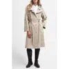 Barbour Lavender Waterproof Hooded Coat In Light Sand