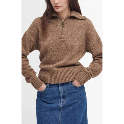 Barbour Lavensdale Half-zip Sweater In Brown