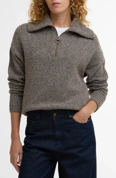 Barbour Lavensdale Wool Blend Half-zip Sweater In Gray