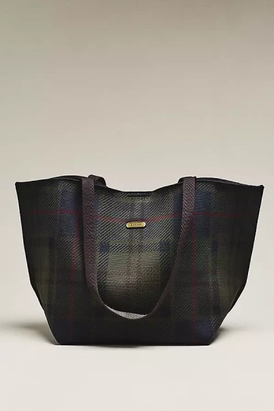 Barbour Layla Tartan Large Tote Bag In Black