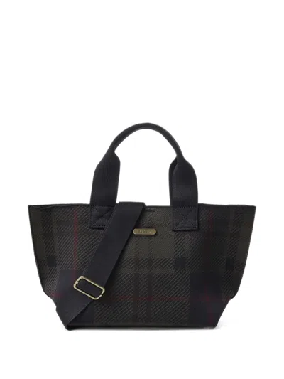 Barbour Layla Tartan Mini Tote Bag In Brown