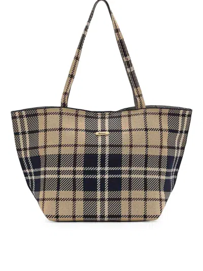 Barbour Layla Tartan Tote Bag In Black