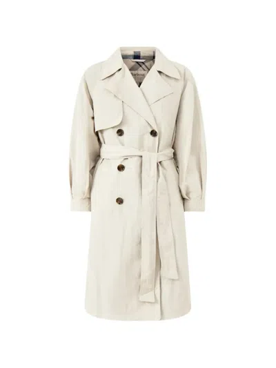 Barbour Layla Trench Showerproof Jacket In White