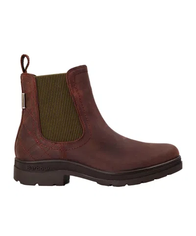 Barbour Leather Chelsea Ankle Boots In Brown