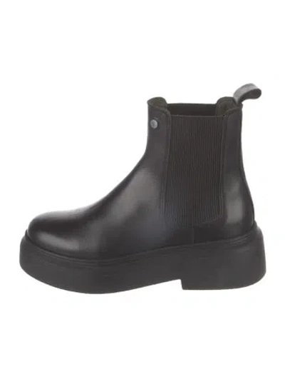 Pre-owned Barbour Leather Chelsea Boots In Black