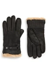 Barbour Leather Utility Gloves Black In Black