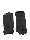 Barbour Leather Gloves In Gray