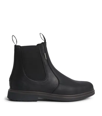 Barbour Leather Hale Chelsea Boots In Black