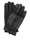 Barbour Black Leather And Wool Gloves In Black