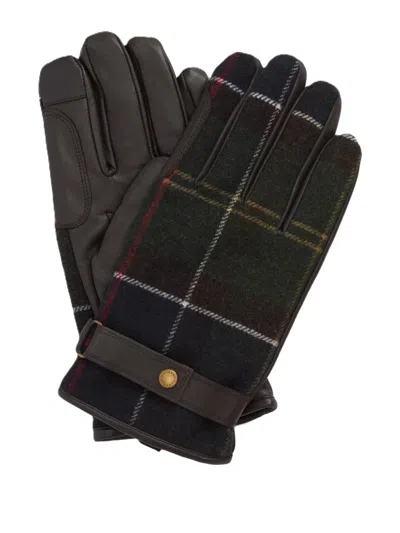 Barbour Tartan Panelled Gloves In Multicolour