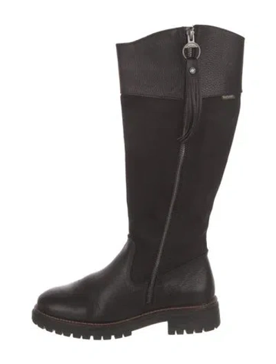 Pre-owned Barbour Leather Riding Boots In Black