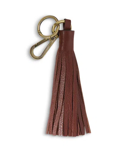 Barbour Leather Tassel Bag Charm In Brown