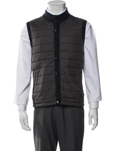 Pre-owned Barbour Leather Vest In Gray