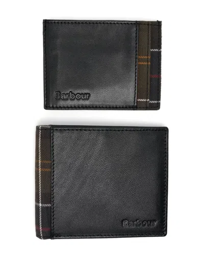 Barbour Leather Wallet And Card Holder In Black