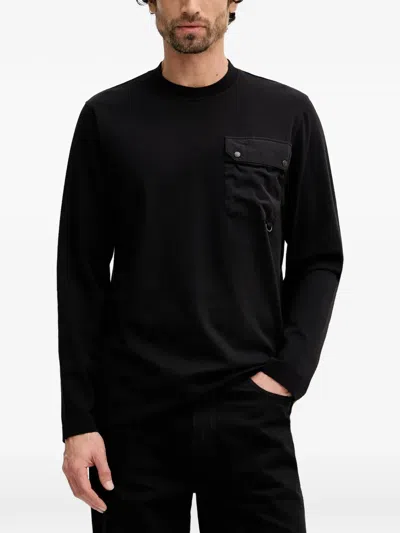 Barbour Leazes Pocket Long-sleeve T-shirt In Black