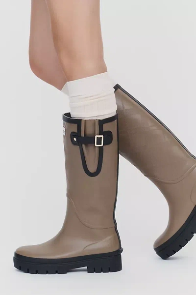 Barbour Leighton Tall Welly Boots In Brown