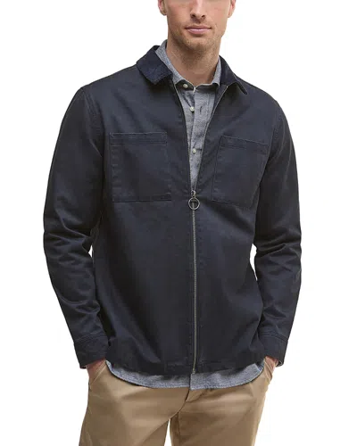 Barbour Lenker Twill Zip Overshirt In Blue