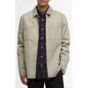 Barbour Lenker Twill Zip Overshirt In Neutral