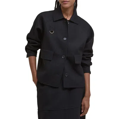 Barbour Leonie Wool Blend Overshirt In Black